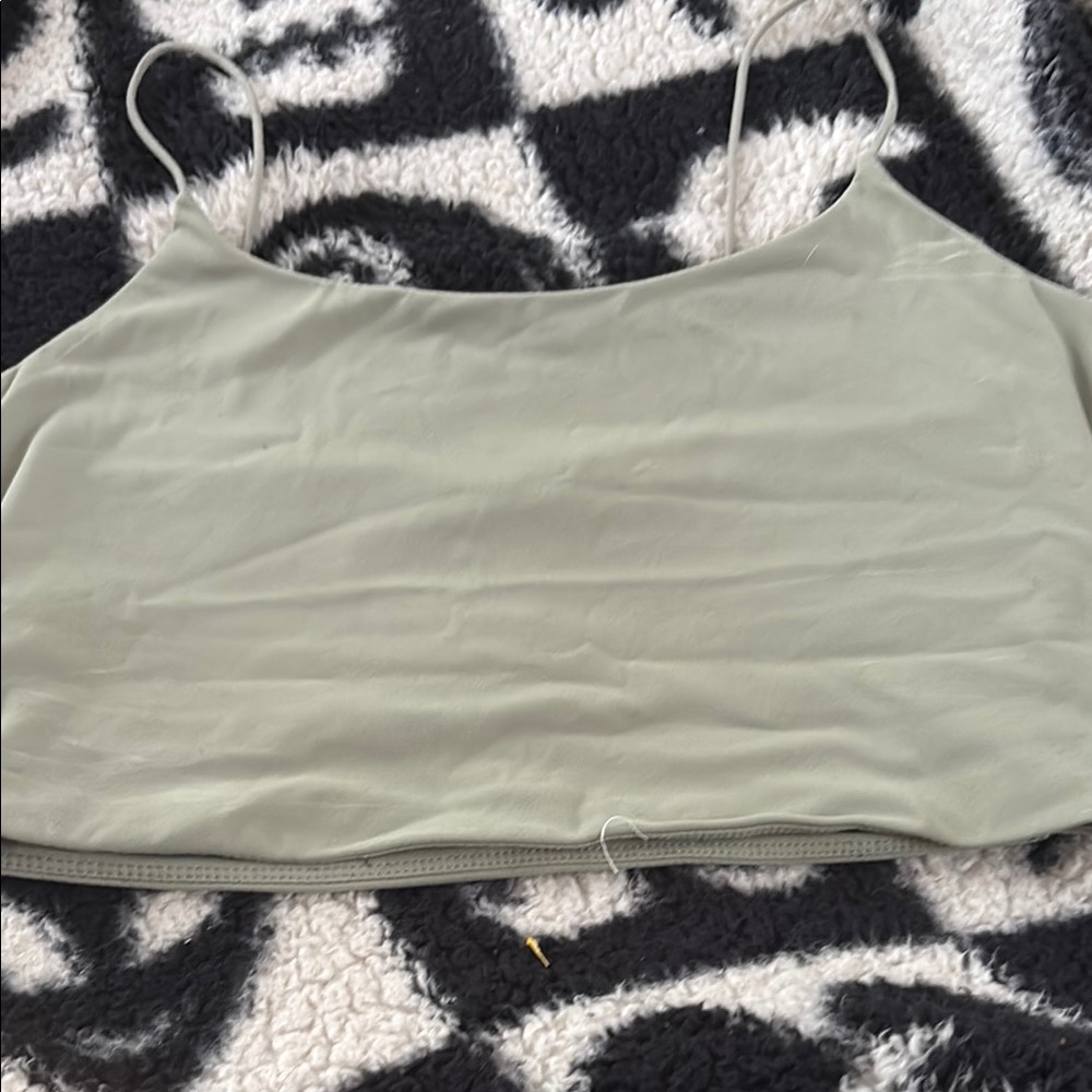 Garage Green Crop Fitted Camisole